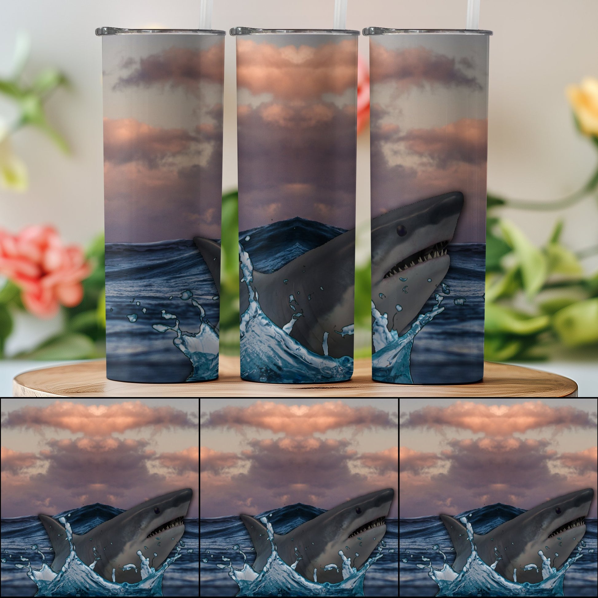 Shark Ocean Artwork Tumbler Insulated Stainless Steel product