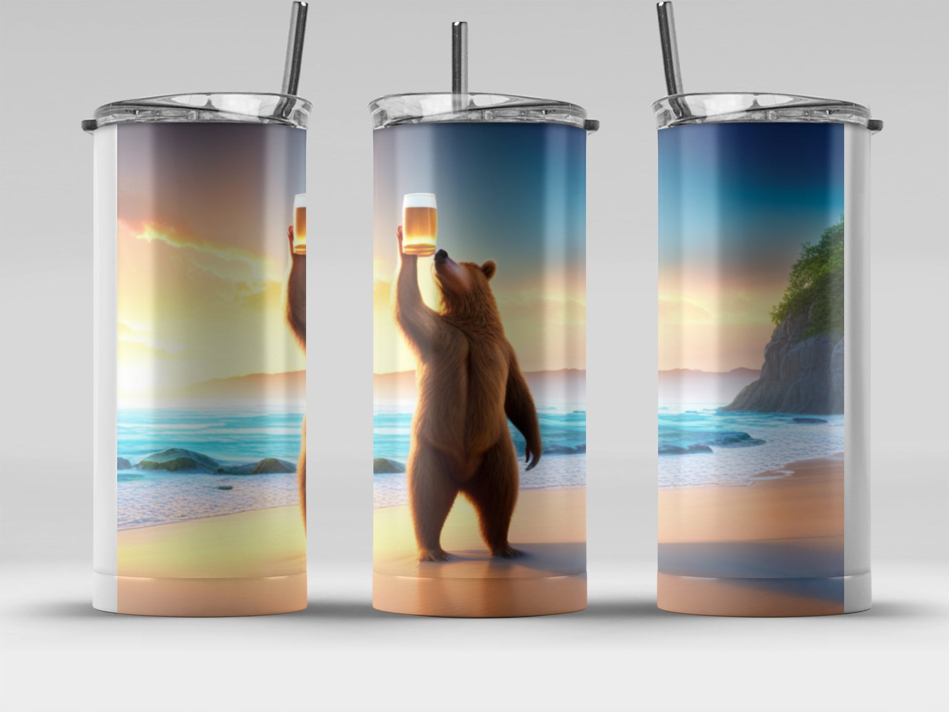 Bear Toasting by the Beach Tumbler product type