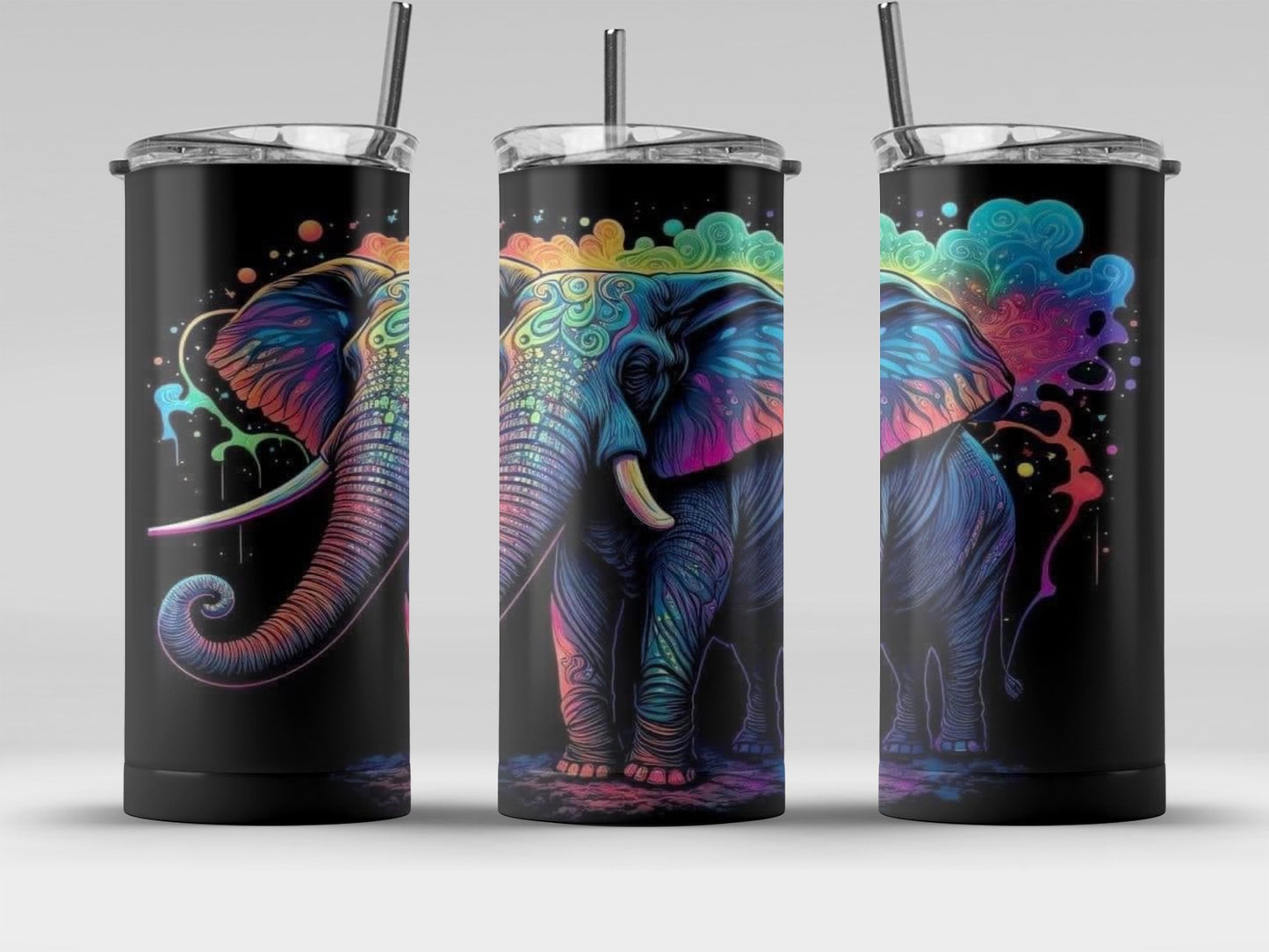 Colorful Elephant Art Design Tumbler Product