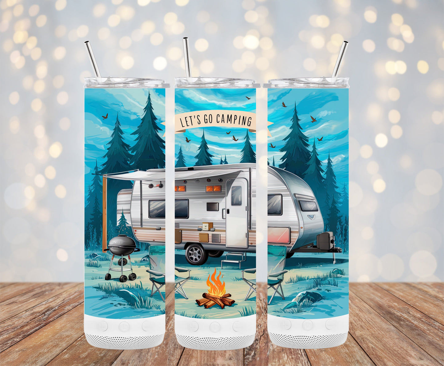 Let's Go Camping Themed Beverage Tumbler product type
