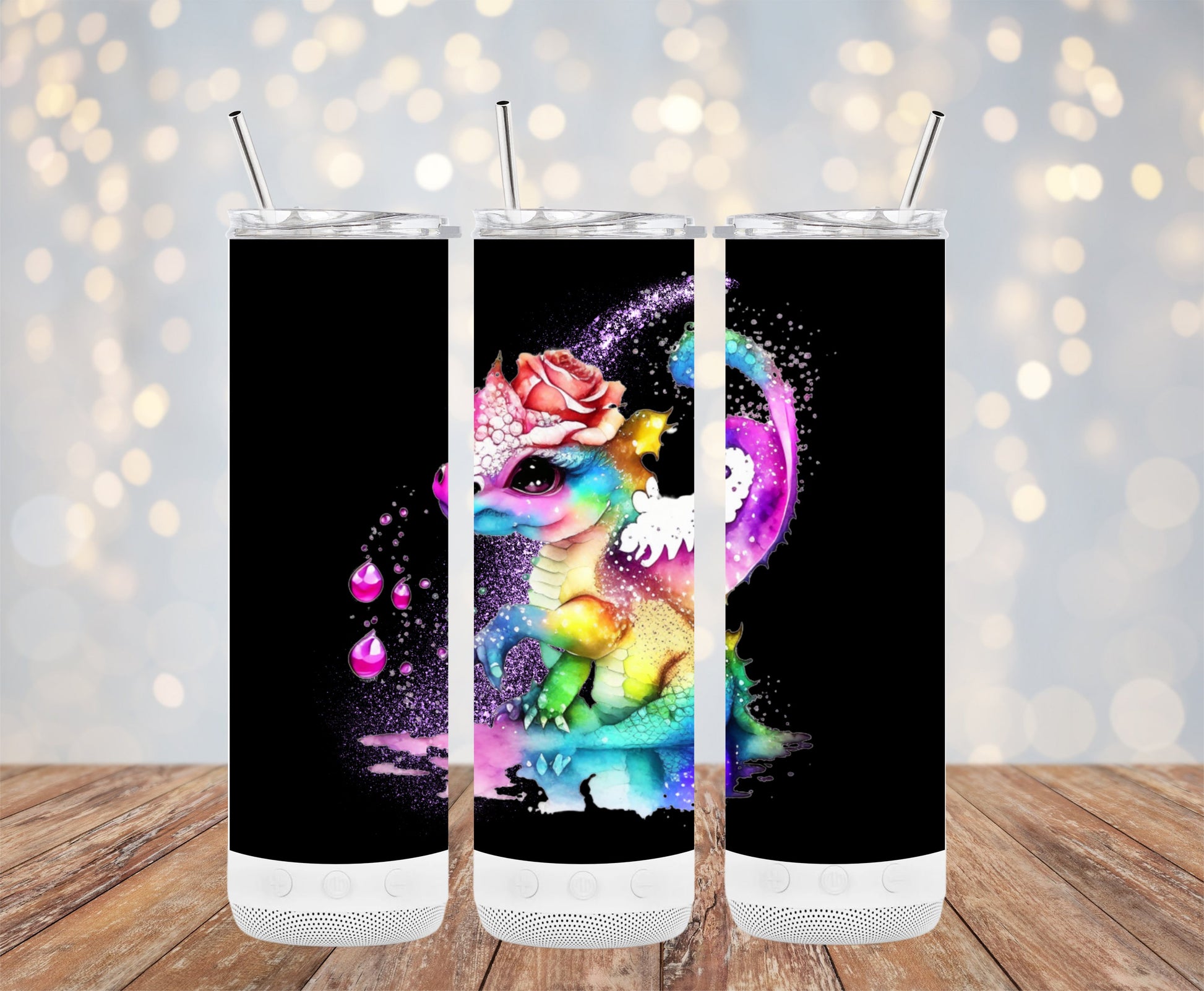 Colorful Dragon with Rose 20oz Tumbler product type