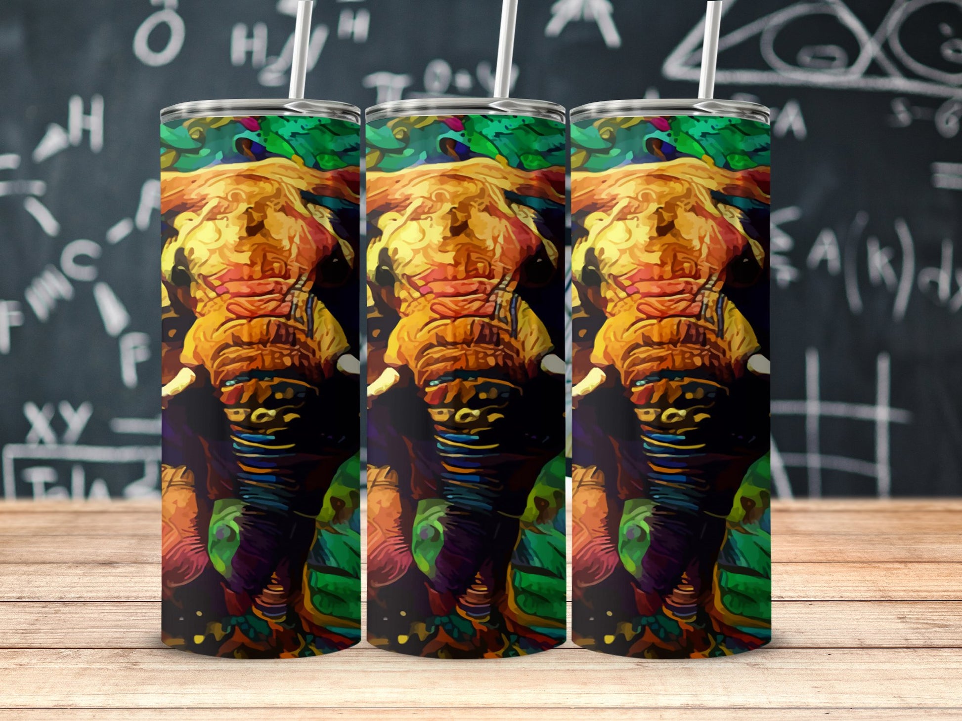 Colorful Abstract Elephant Design Drinkware product type