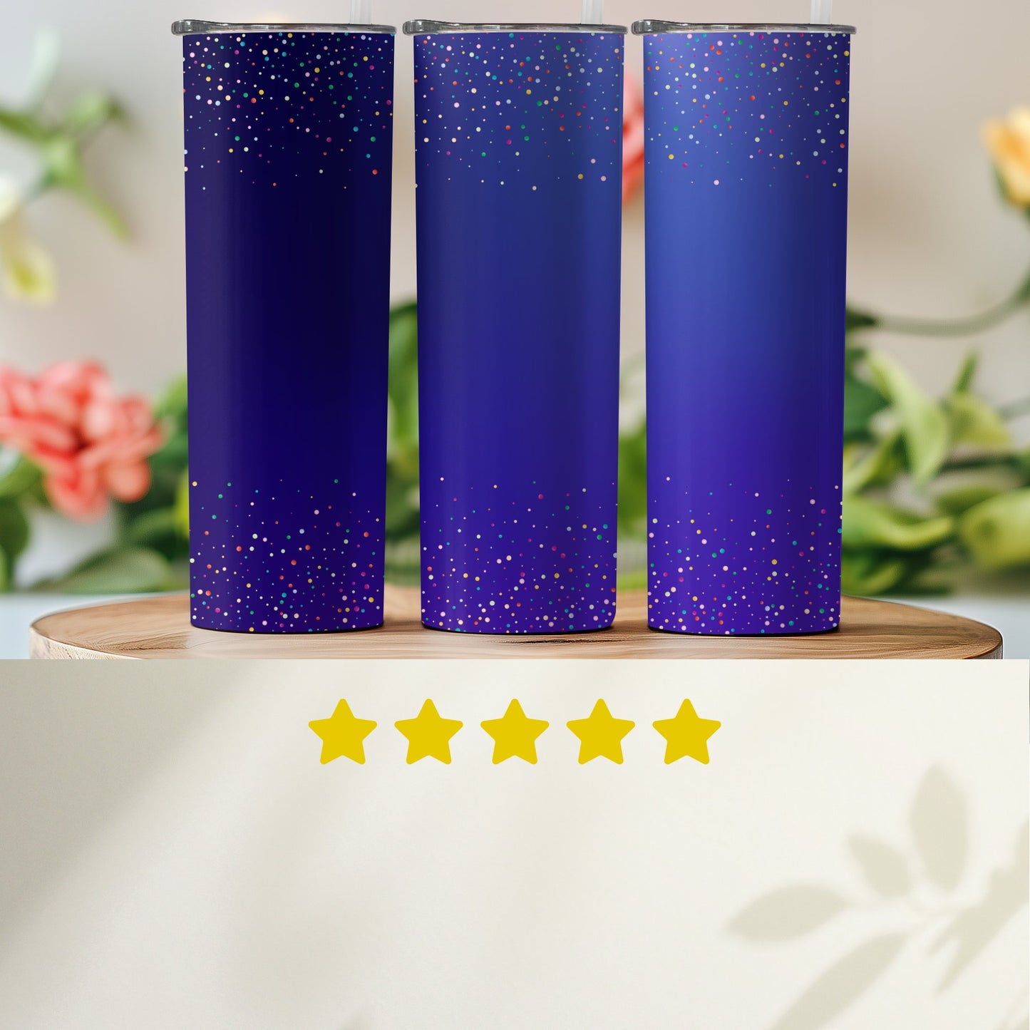 Colorful Starry Night Design Tumbler Product