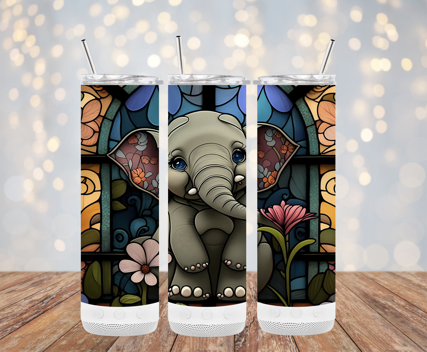 Cute Elephant and Butterfly Patterned Tumbler product