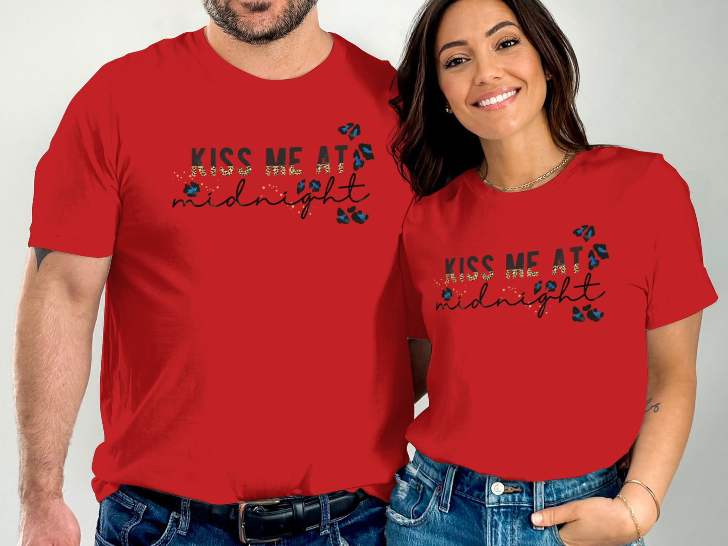 Kiss Me at Midnight T-Shirt with Festive Text Design