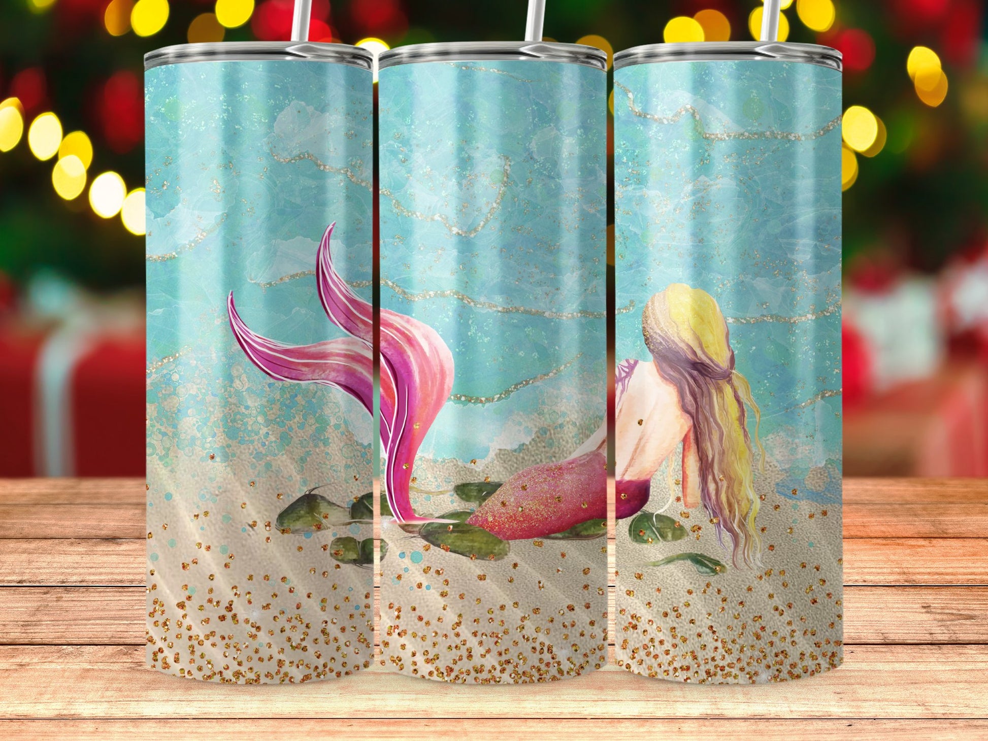 Mermaid Design Tumbler Wrap Sublimation product type