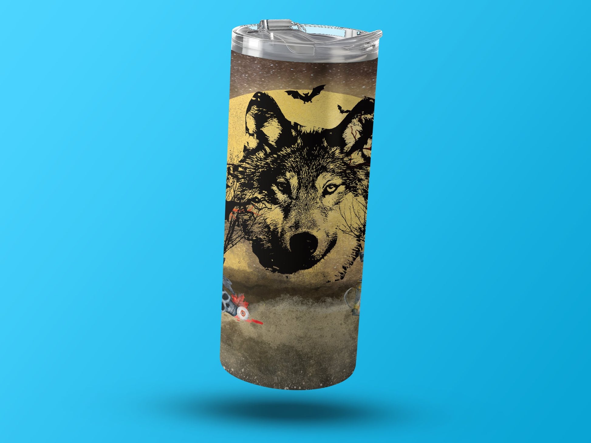 Wolf and Night Sky Art Insulated Beverage Product Type