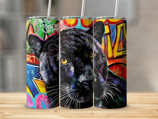 Colorful Panther Graffiti Design Tumbler product