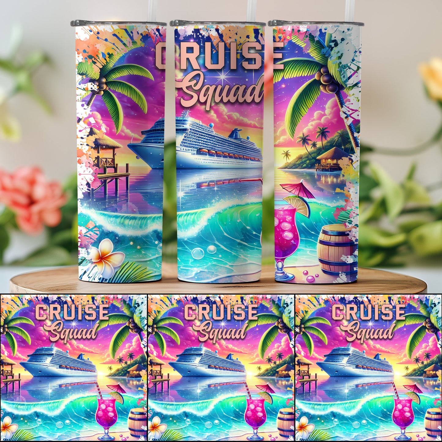 Cruise Squad Tropical Design Tumbler product