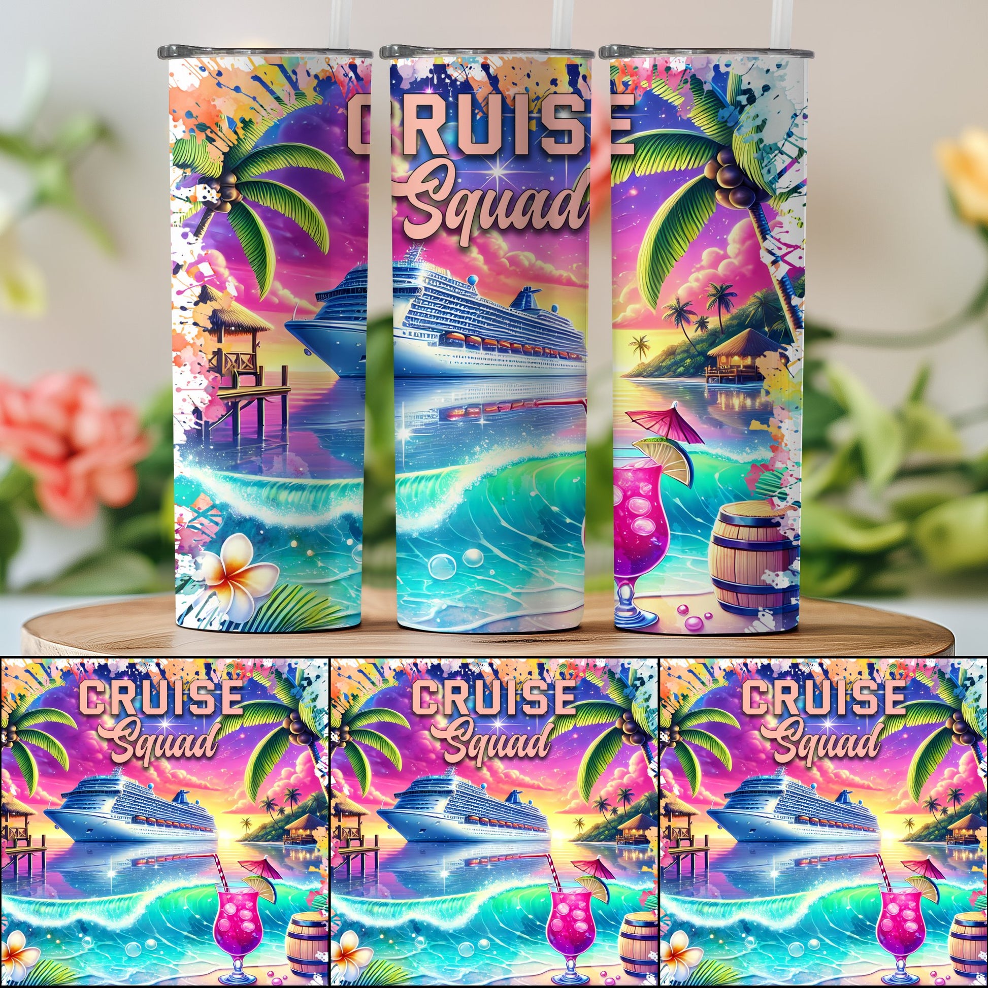 Cruise Squad Tropical Design Tumbler product