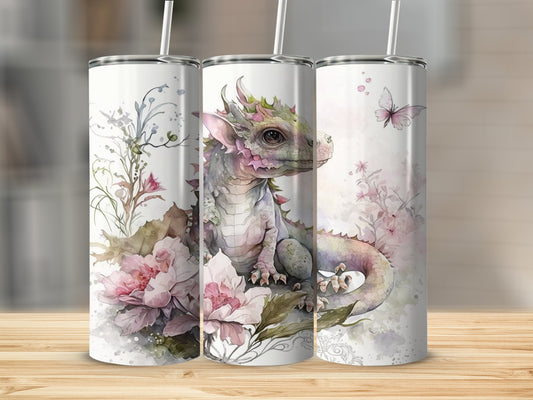 Fantasy Dragon Floral Art Insulated Tumbler Product