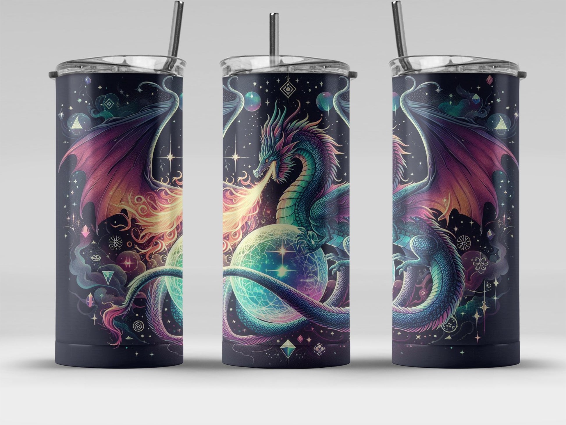 Dragon Artwork Fantasy Tumbler Vibrant Colorful Cup product