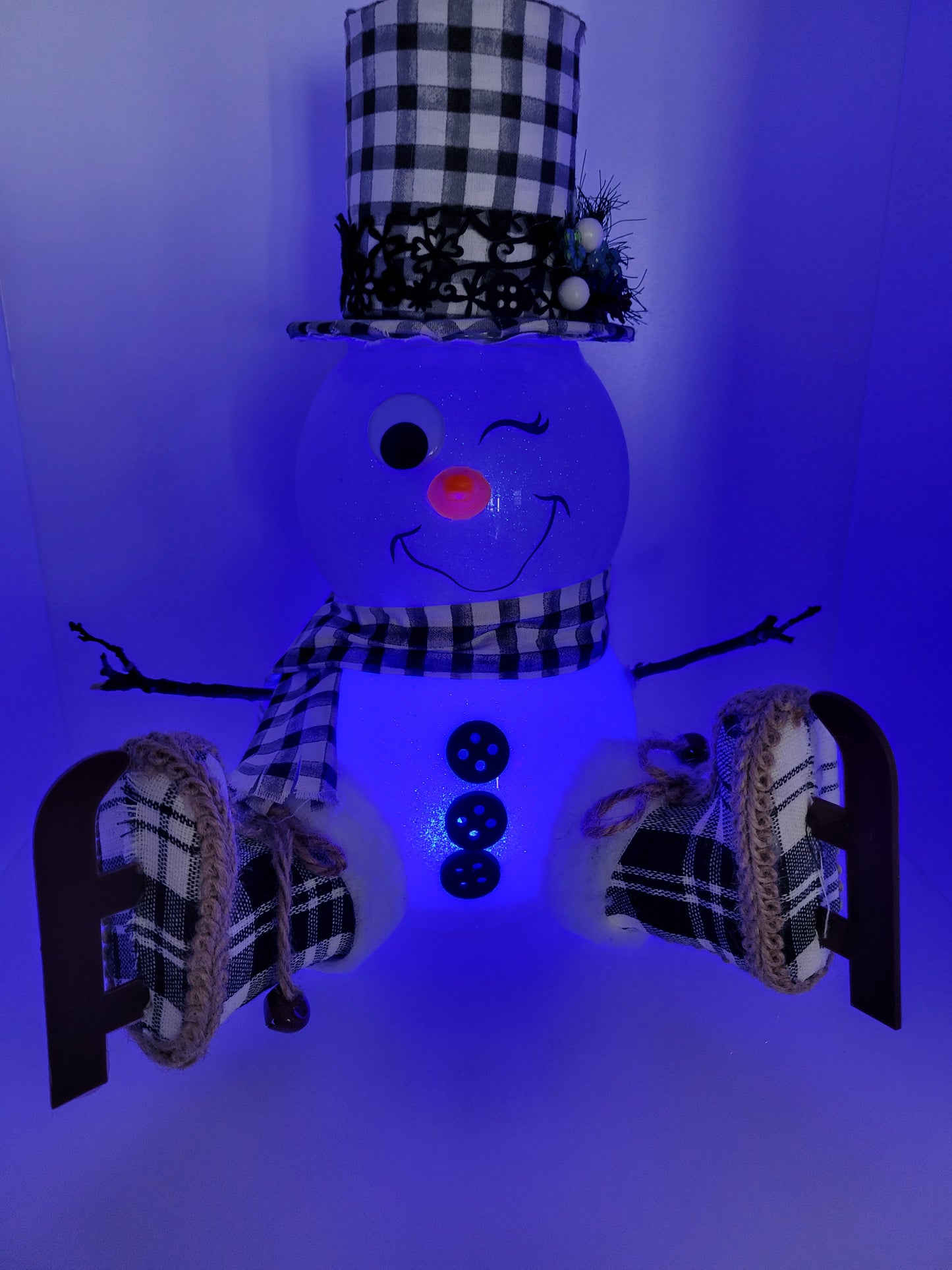 Charming Light-Up Snowman Decoration with Hat and Scarf