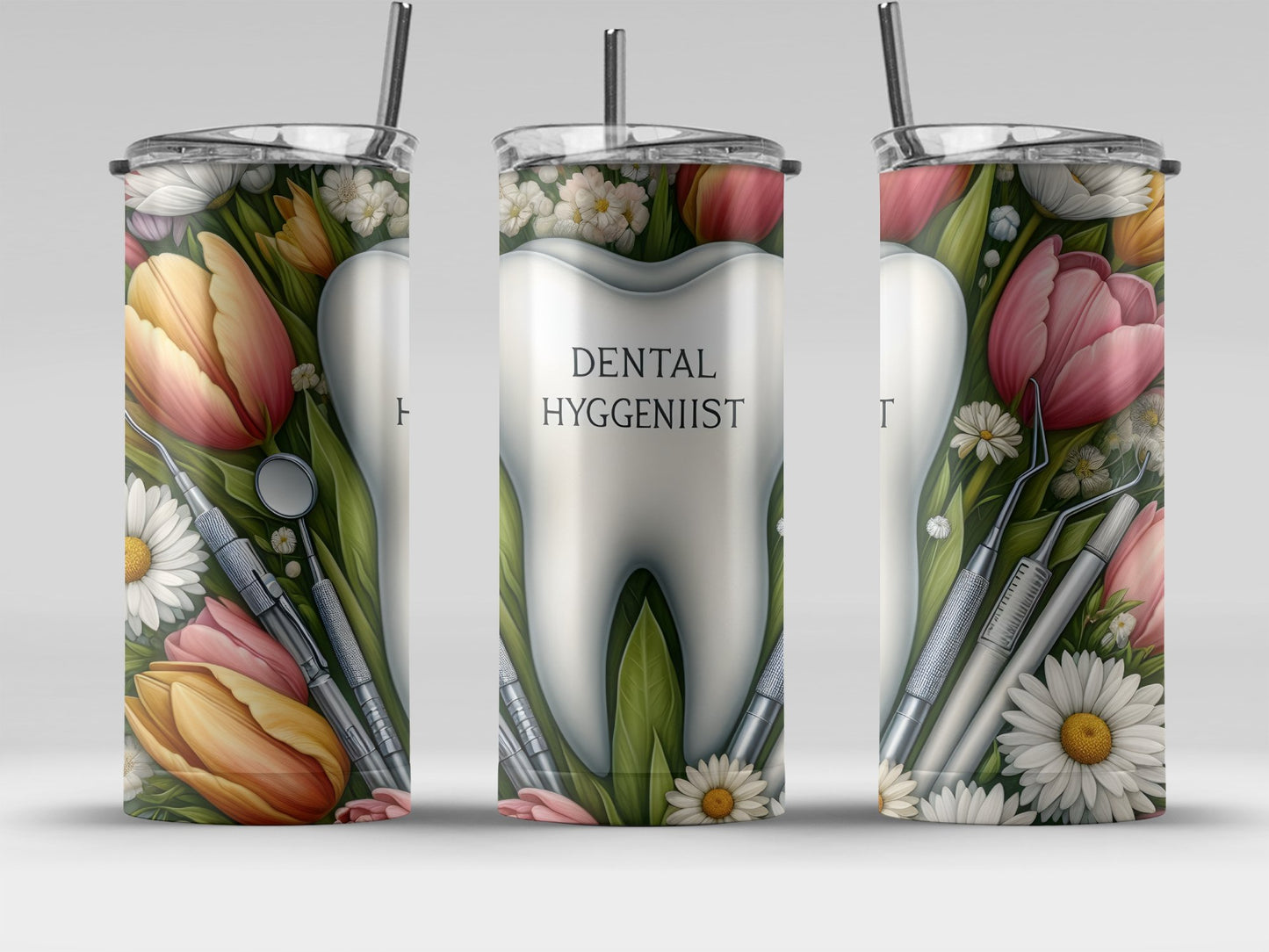 Dental Hygienist Floral Design Tumbler product