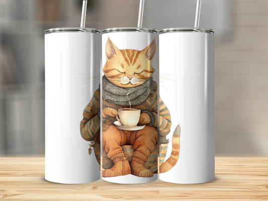 Adorable Cat with Hot Beverage Tumbler product type