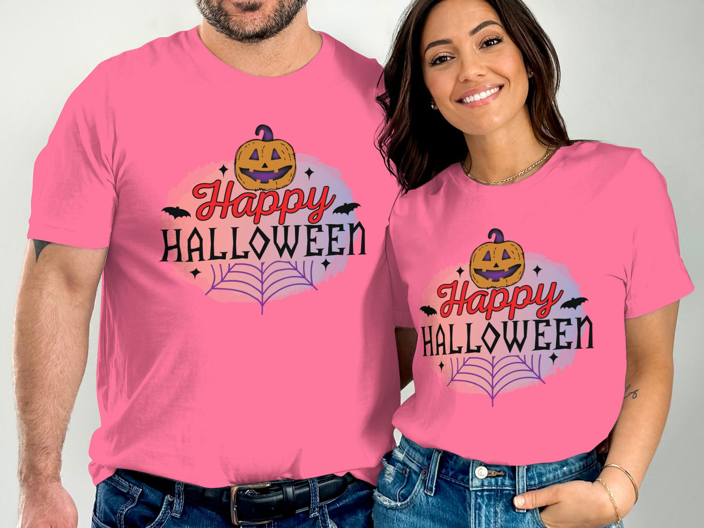 Happy Halloween Pink Graphic Tee product type