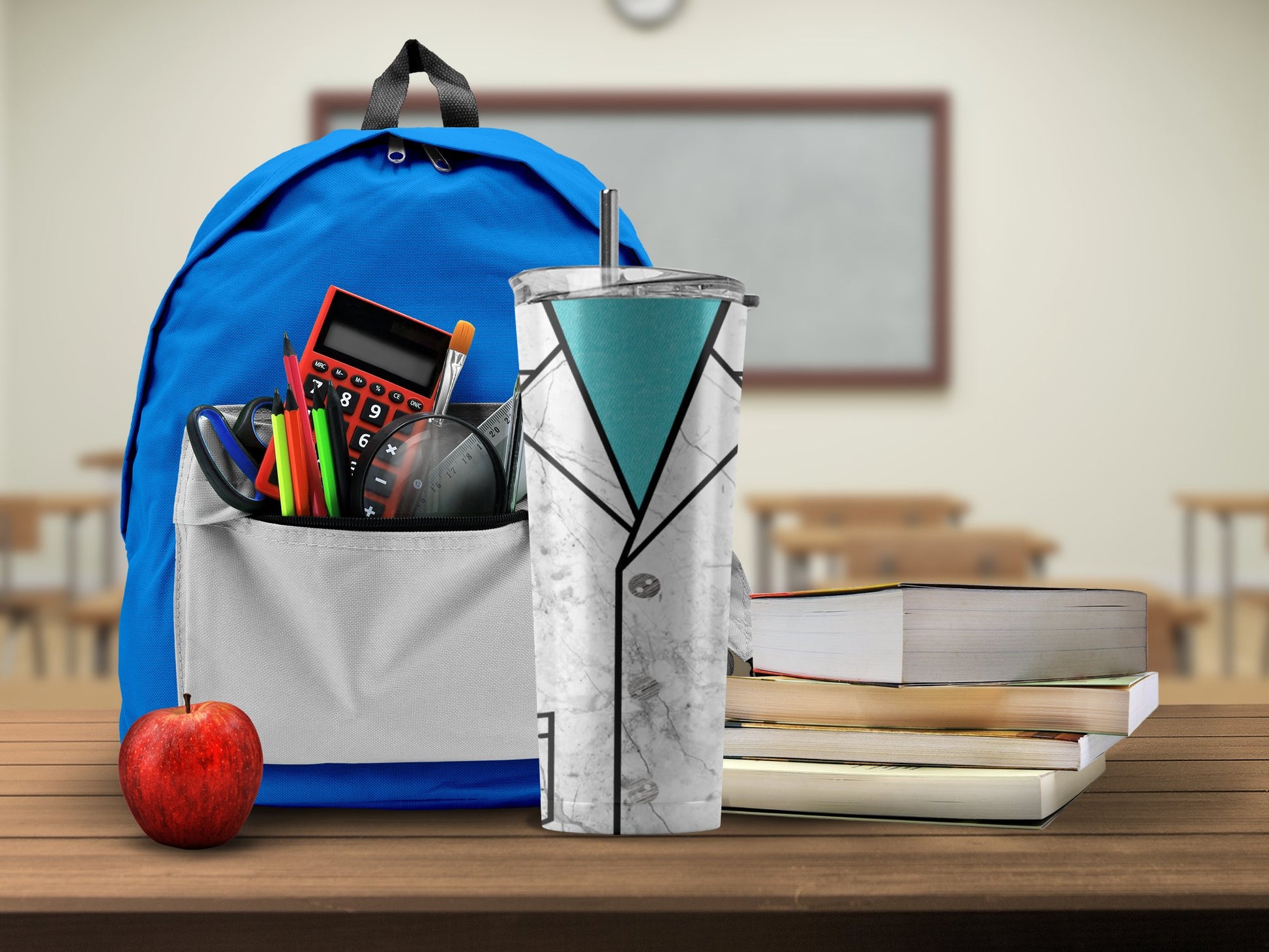 Stylish School Supplies Backpack with Travel Cup product
