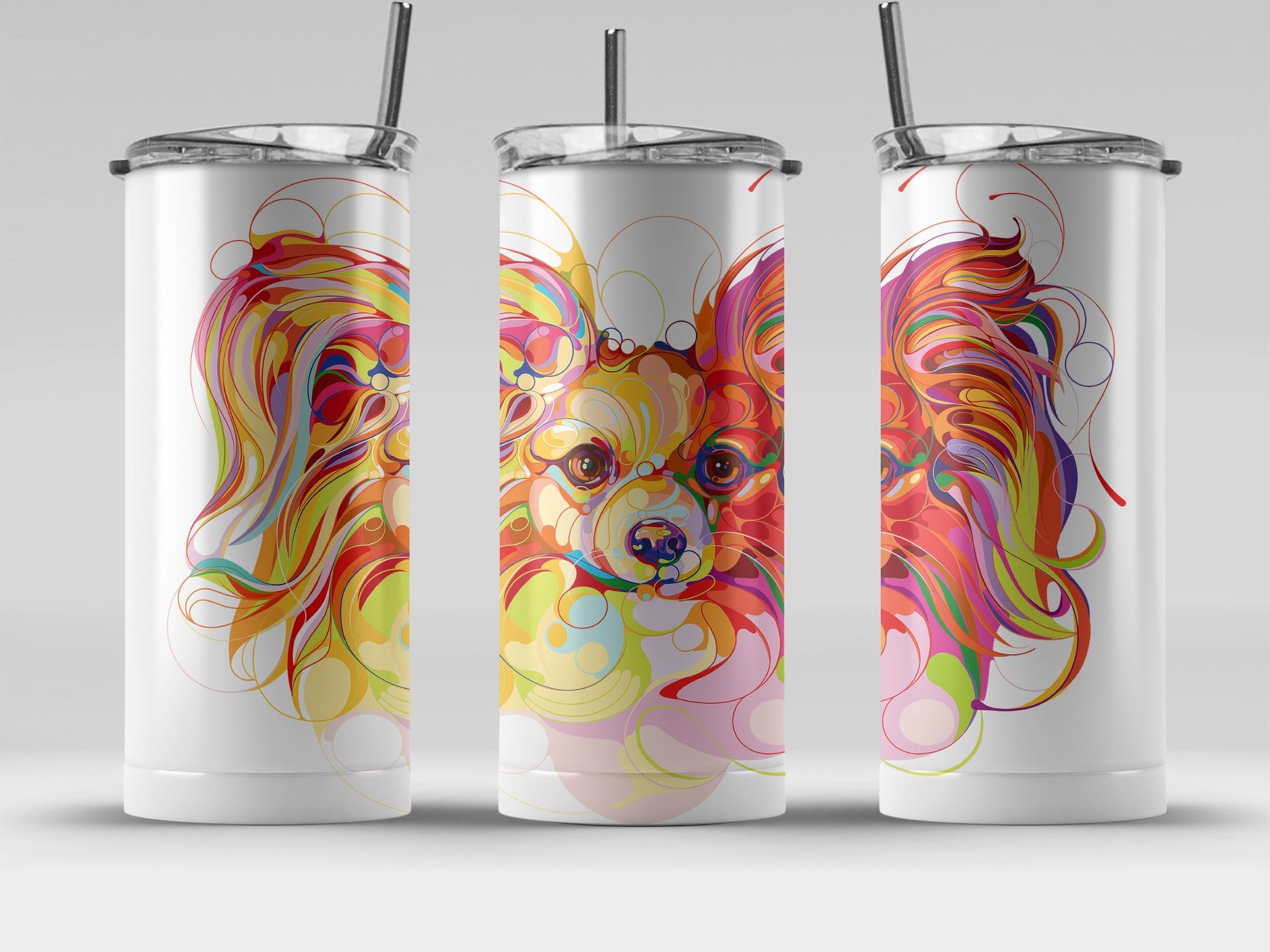 Vivid Abstract Colorful Dog Design Tumbler product