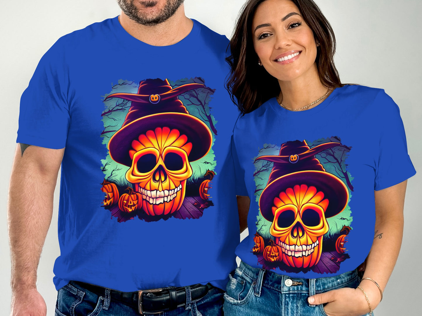 Colorful Halloween Skull With Hat T Shirt product