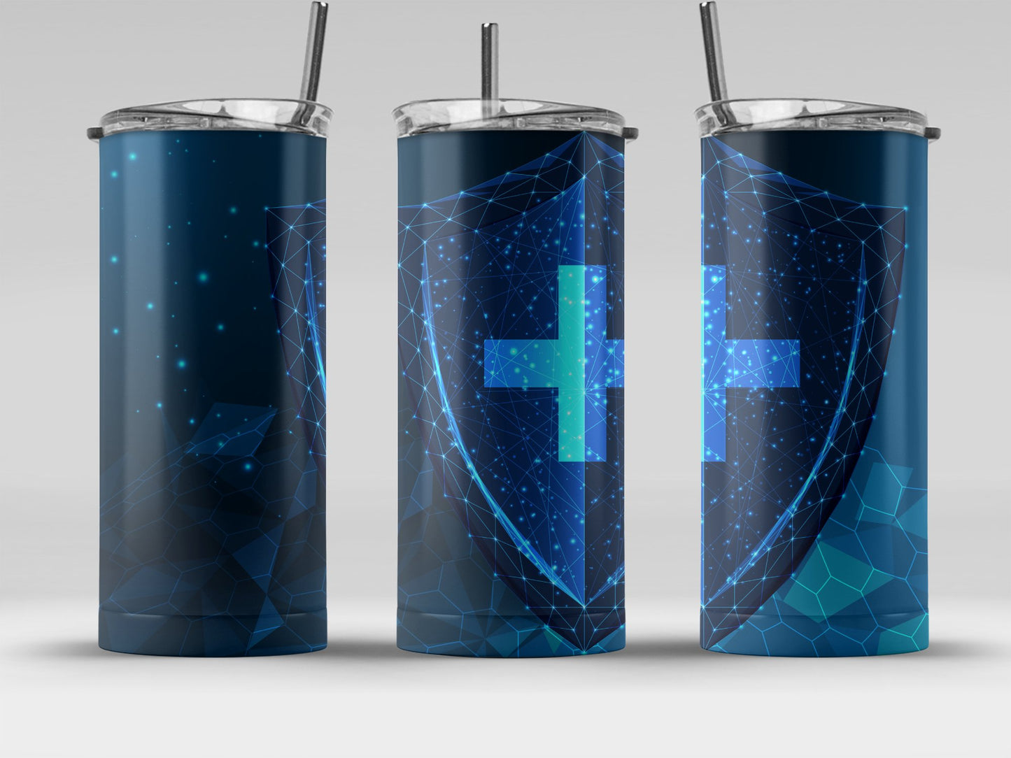 Digital Shield Design Blue Tumbler Drinkware product type