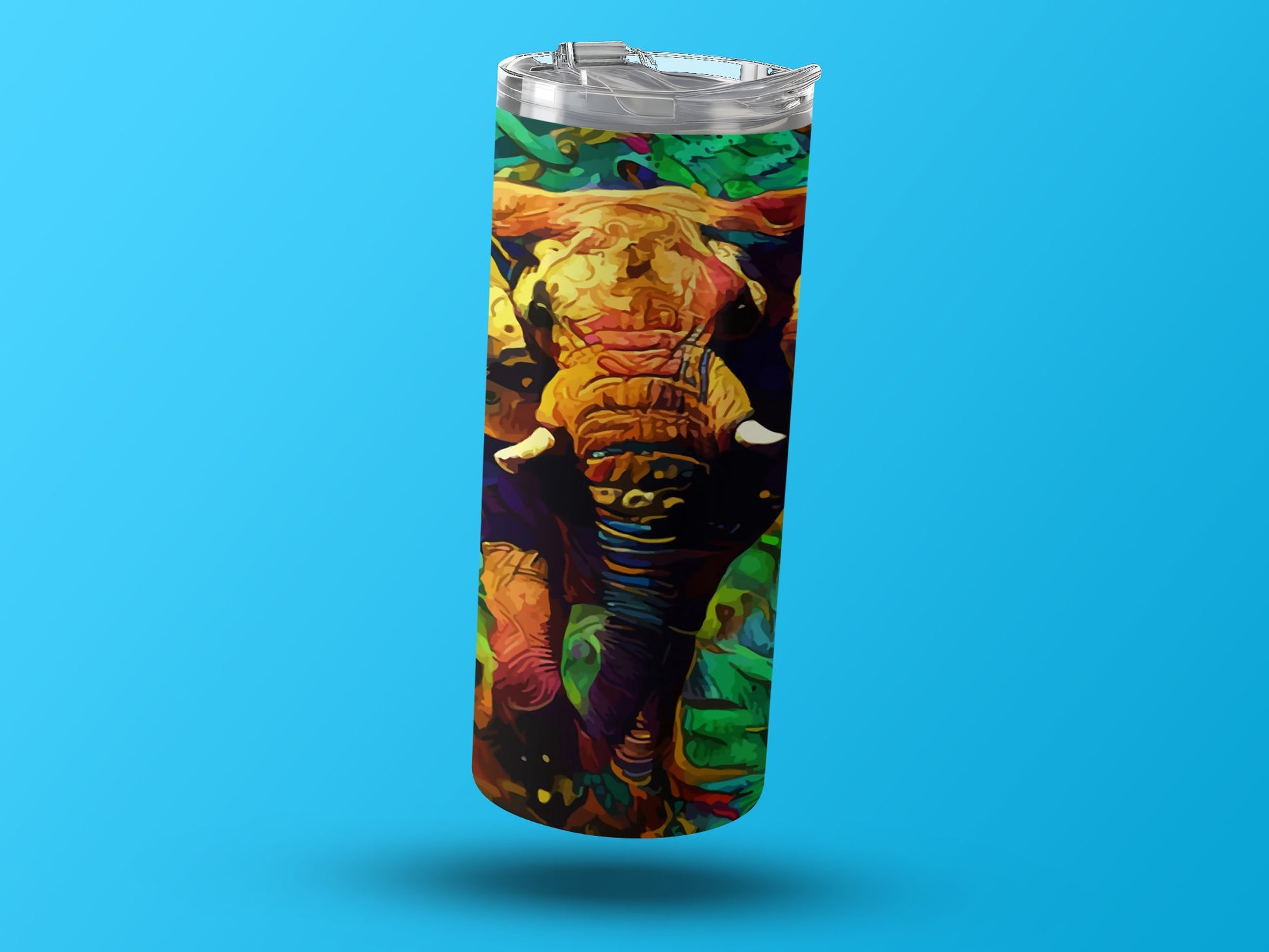 Colorful Elephant Design Tumbler Vibrant Elephant Print product type
