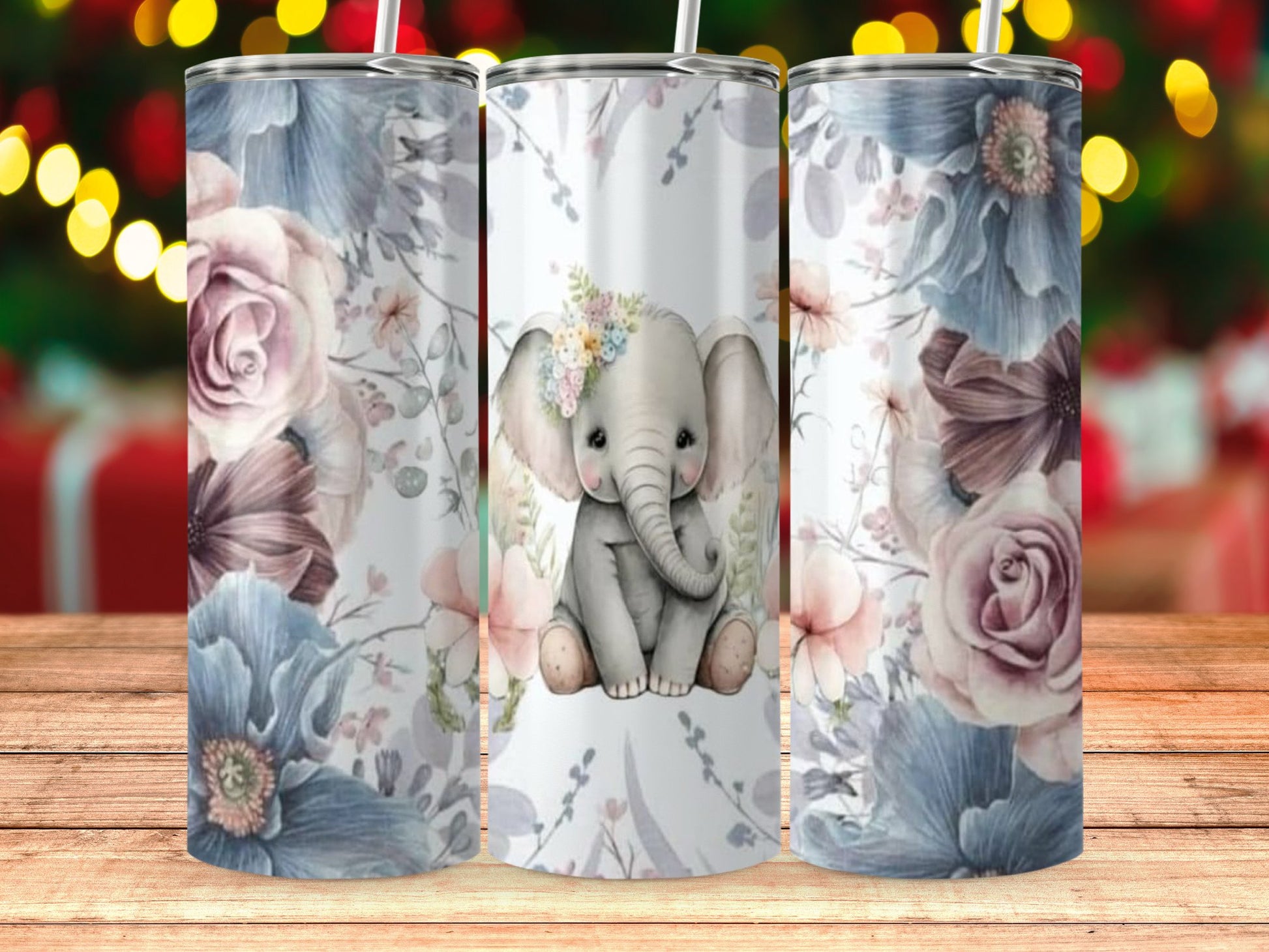Adorable Baby Elephant and Floral Pattern product type