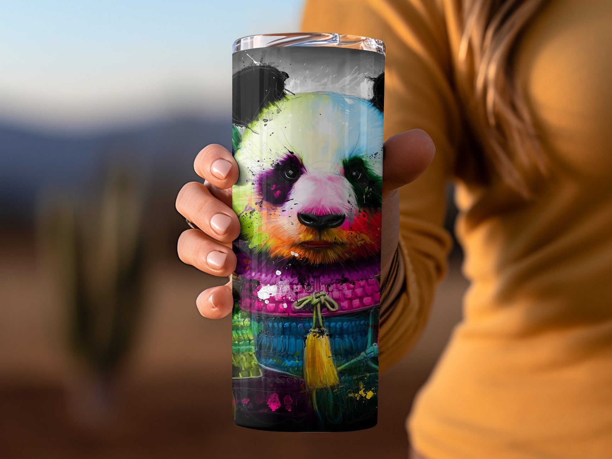 Colorful Vibrant Panda Art Design Tumbler product type