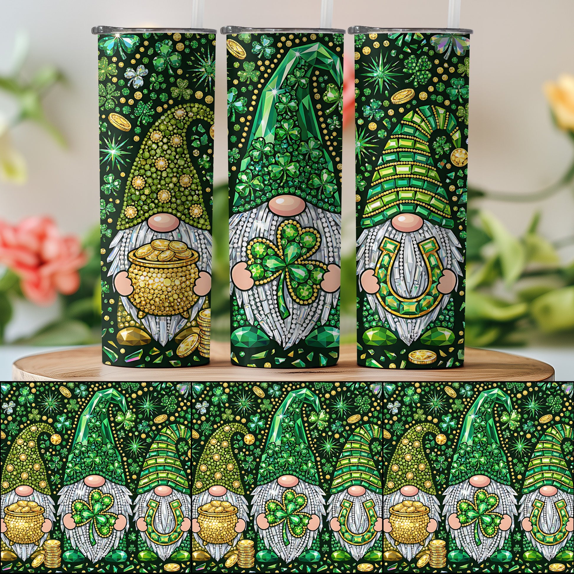 Gnome St Patrick's Day Themed Tumbler Cup