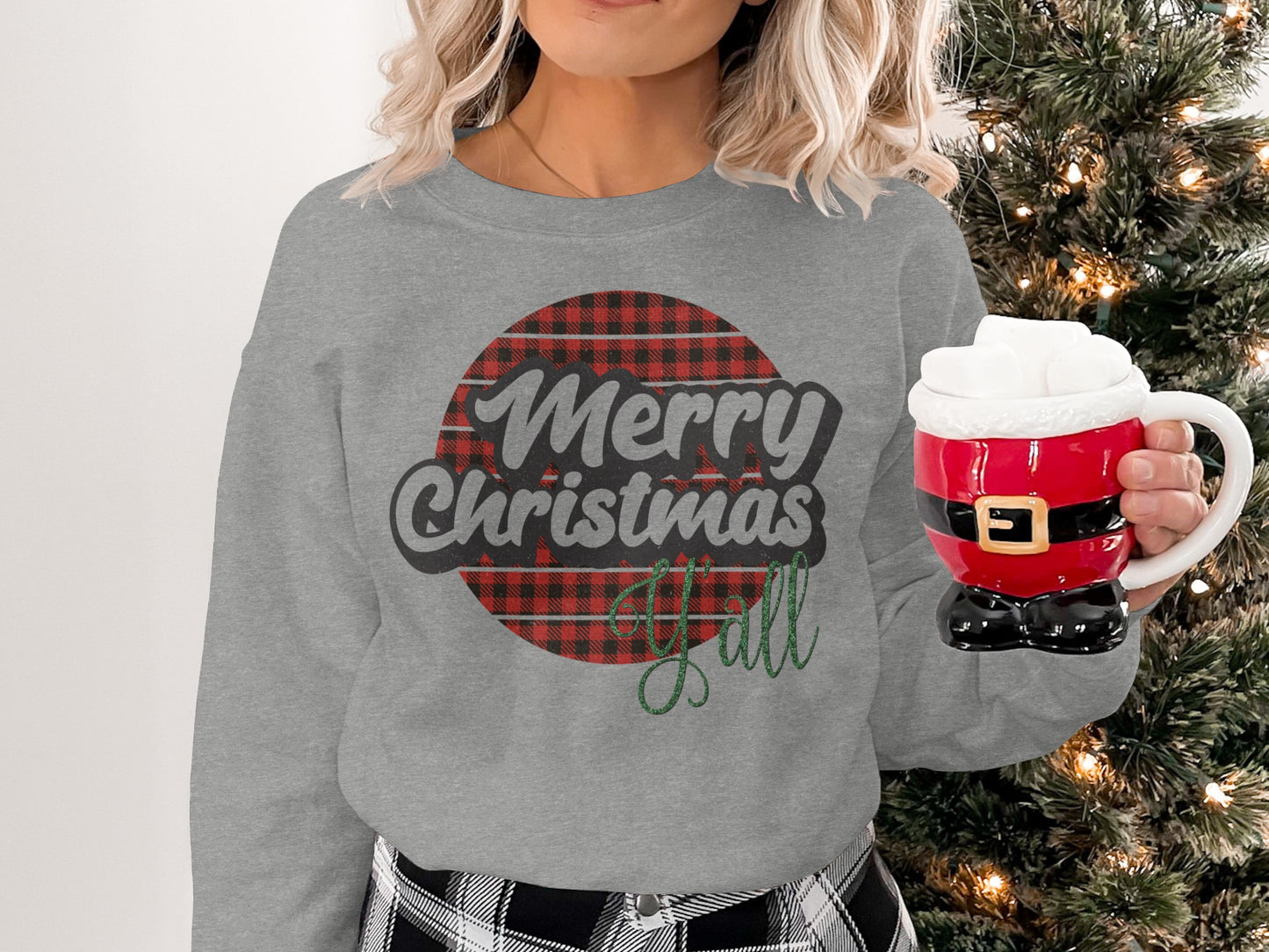 Merry Christmas Y'all Festive Holiday Sweatshirt