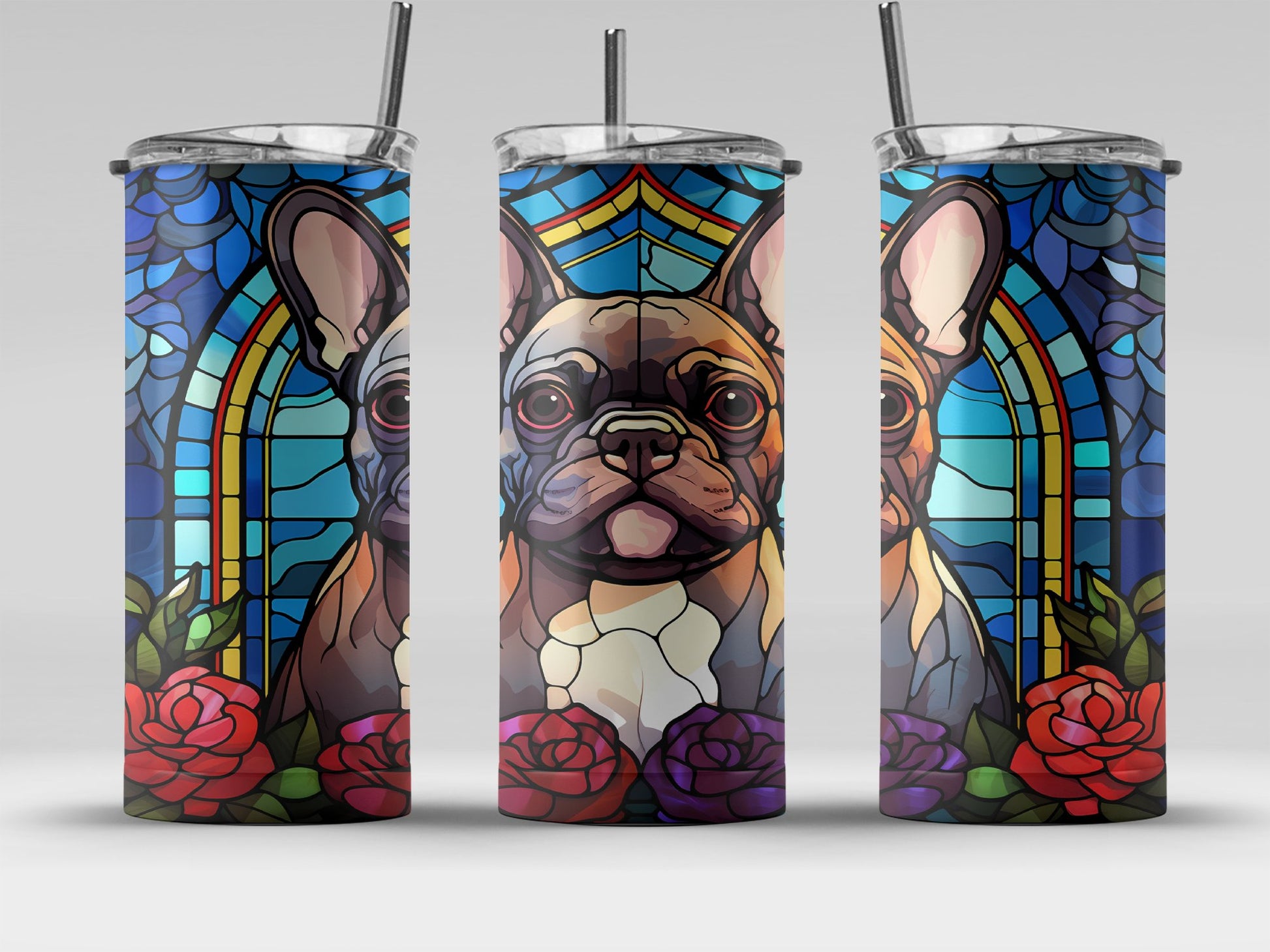 Stained Glass French Bulldog Art Tumbler product