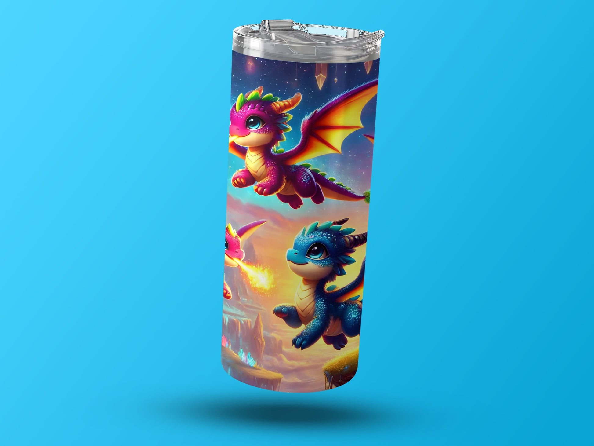 Colorful Fantasy Dragon Art Tumbler Bottle product type