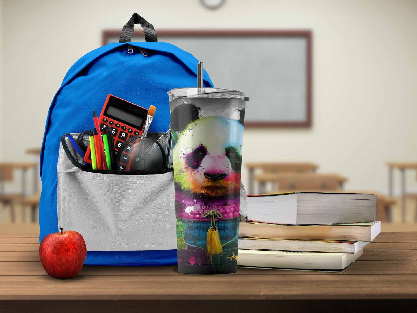 Colorful Panda Tumbler with Cover Travel Mug product