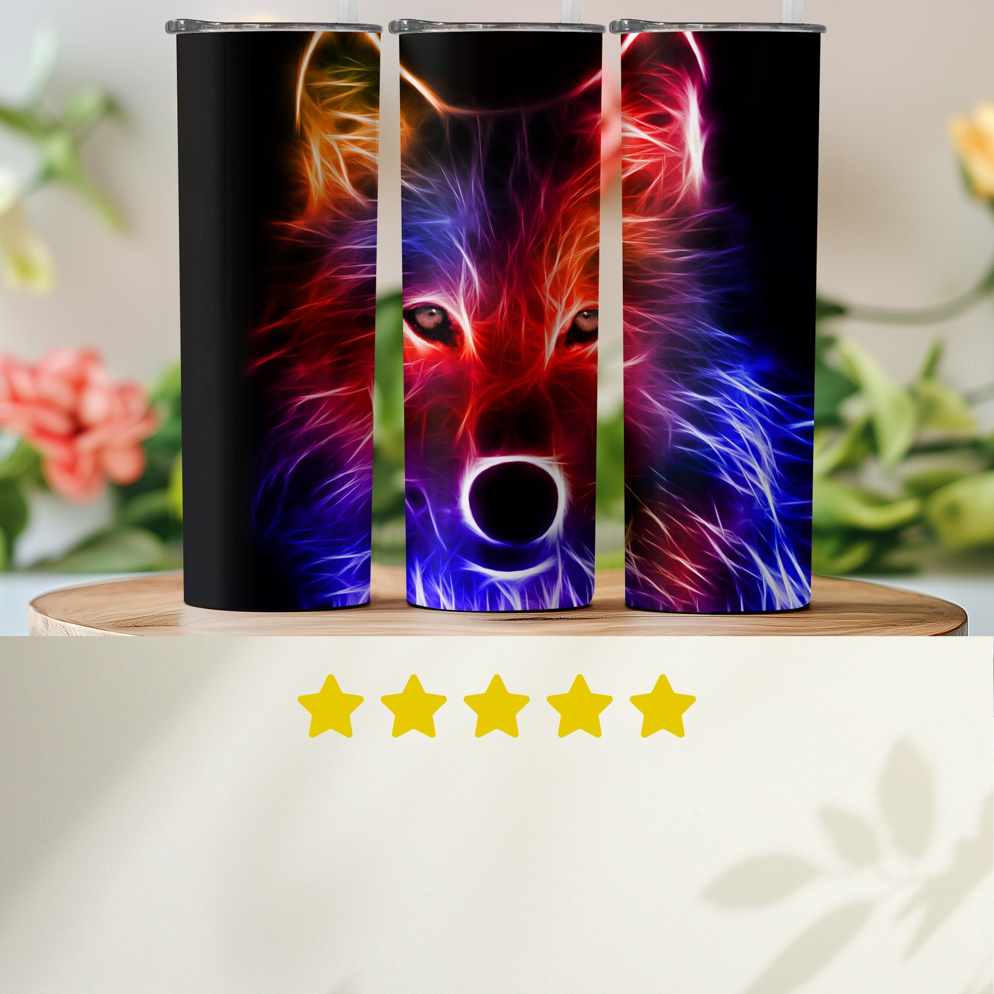 Colorful Wolf Design Insulated Tumbler product