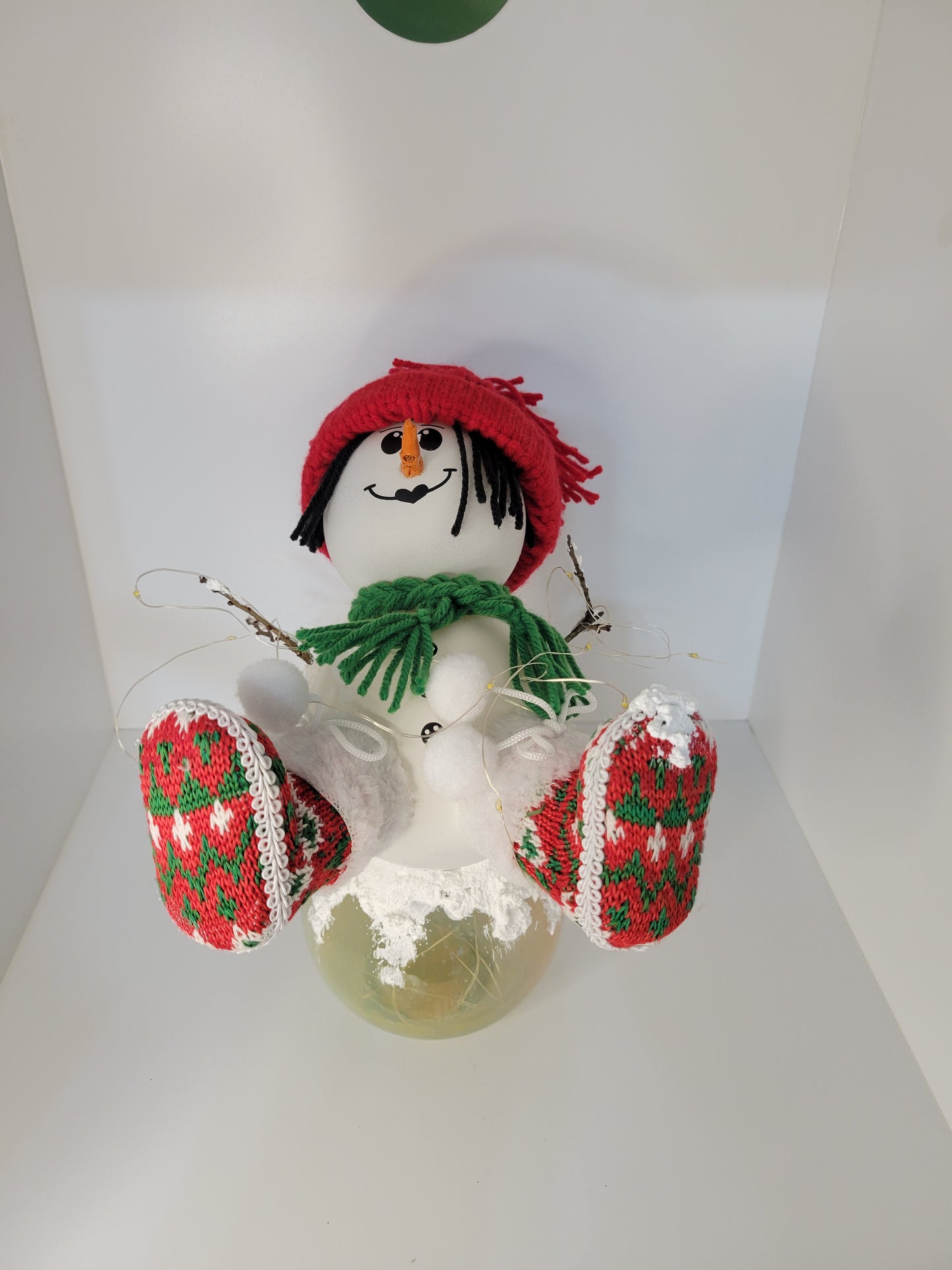 Adorable Festive Snowman Decoration with Knitted Hat