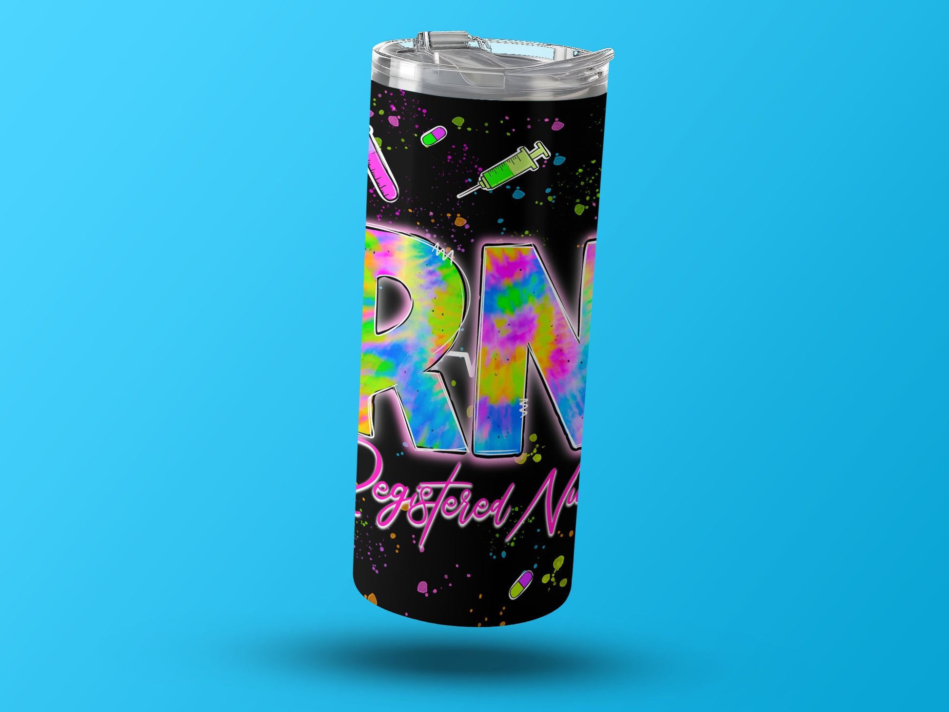 Colorful Registered Nurse Design Travel Tumbler product type