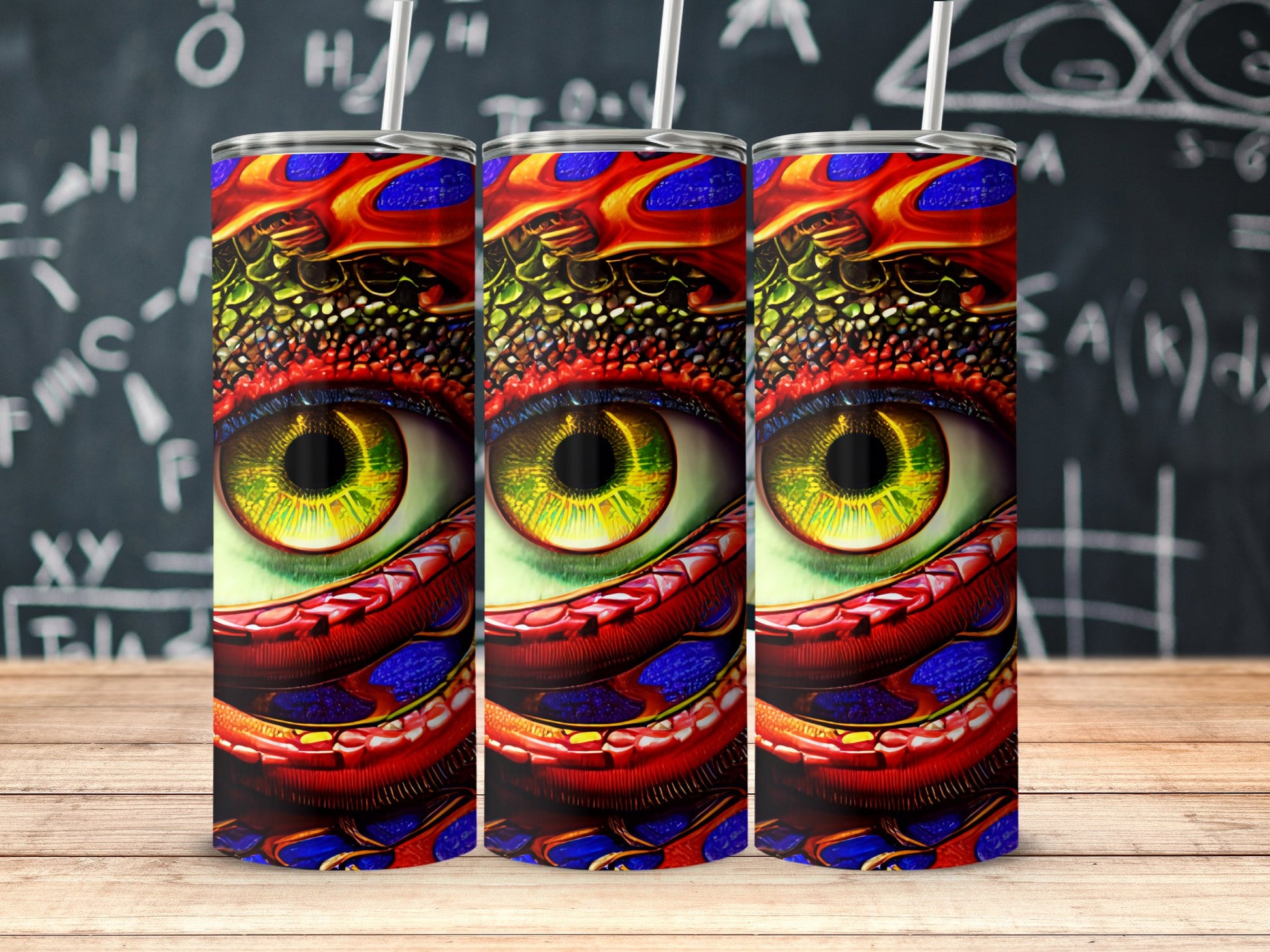 Colorful Dragon Eye Skinny Tumbler Drinkware Product Type