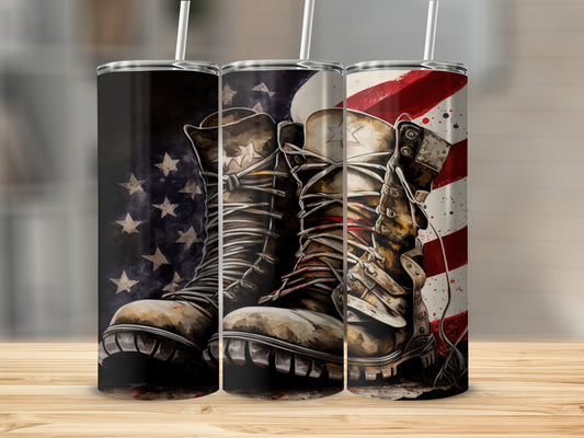 American Flag Patriotic Boots Design Tumbler product
