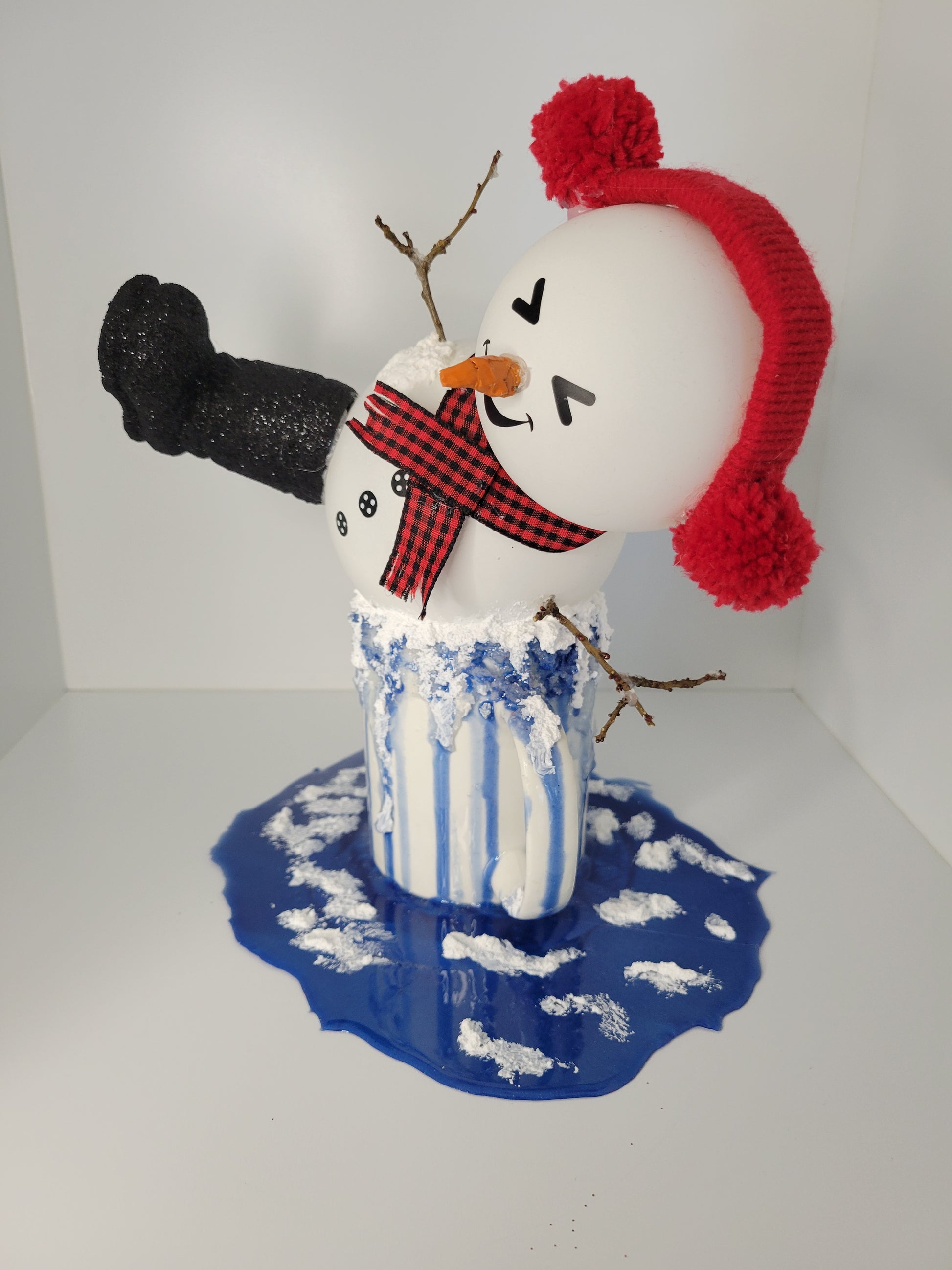Snowman with Red Beanie Winter Decoration