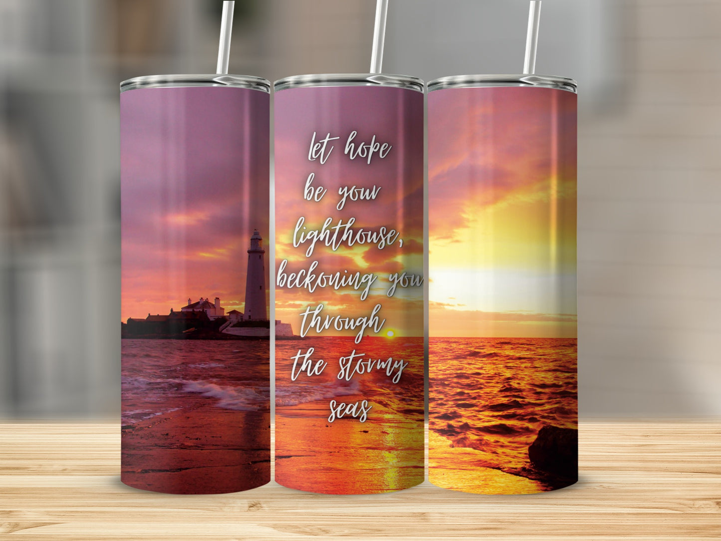 Stunning Sunset Lighthouse Tumbler Hydration Product