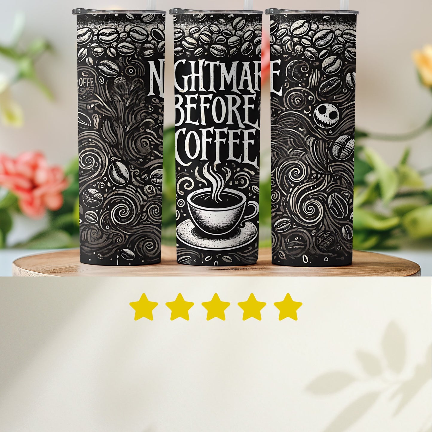 Nightmare Before Coffee Themed Tumbler product