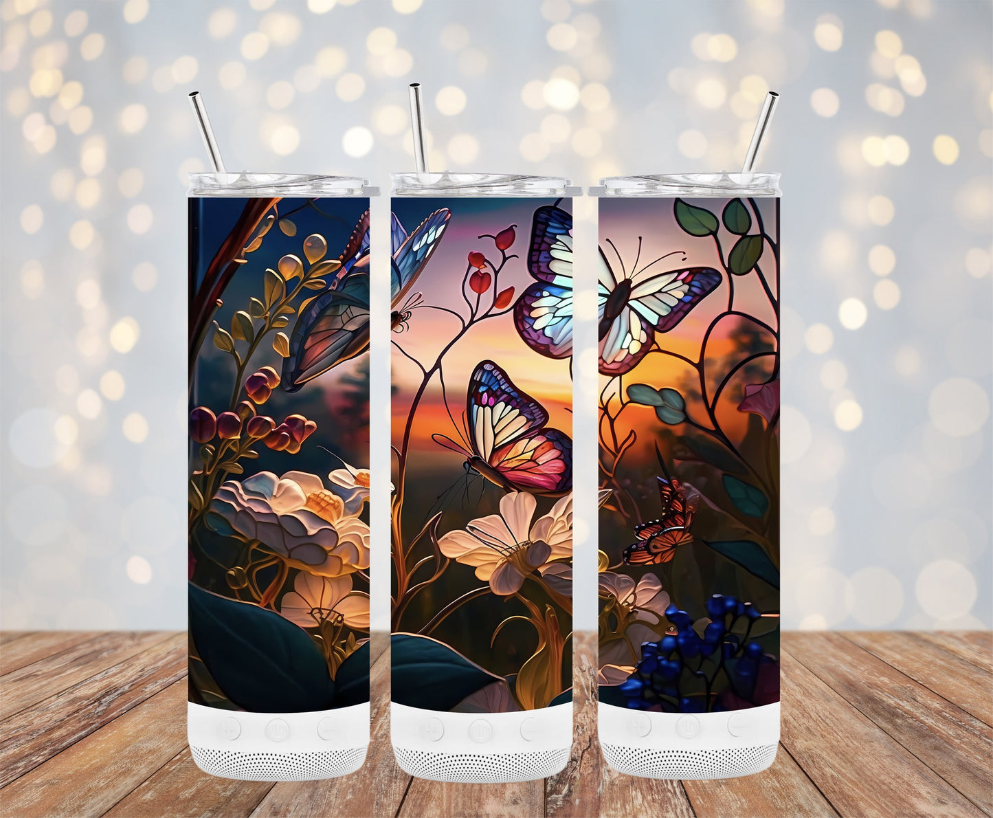 Beautifully Designed Floral Butterfly Tumbler product type