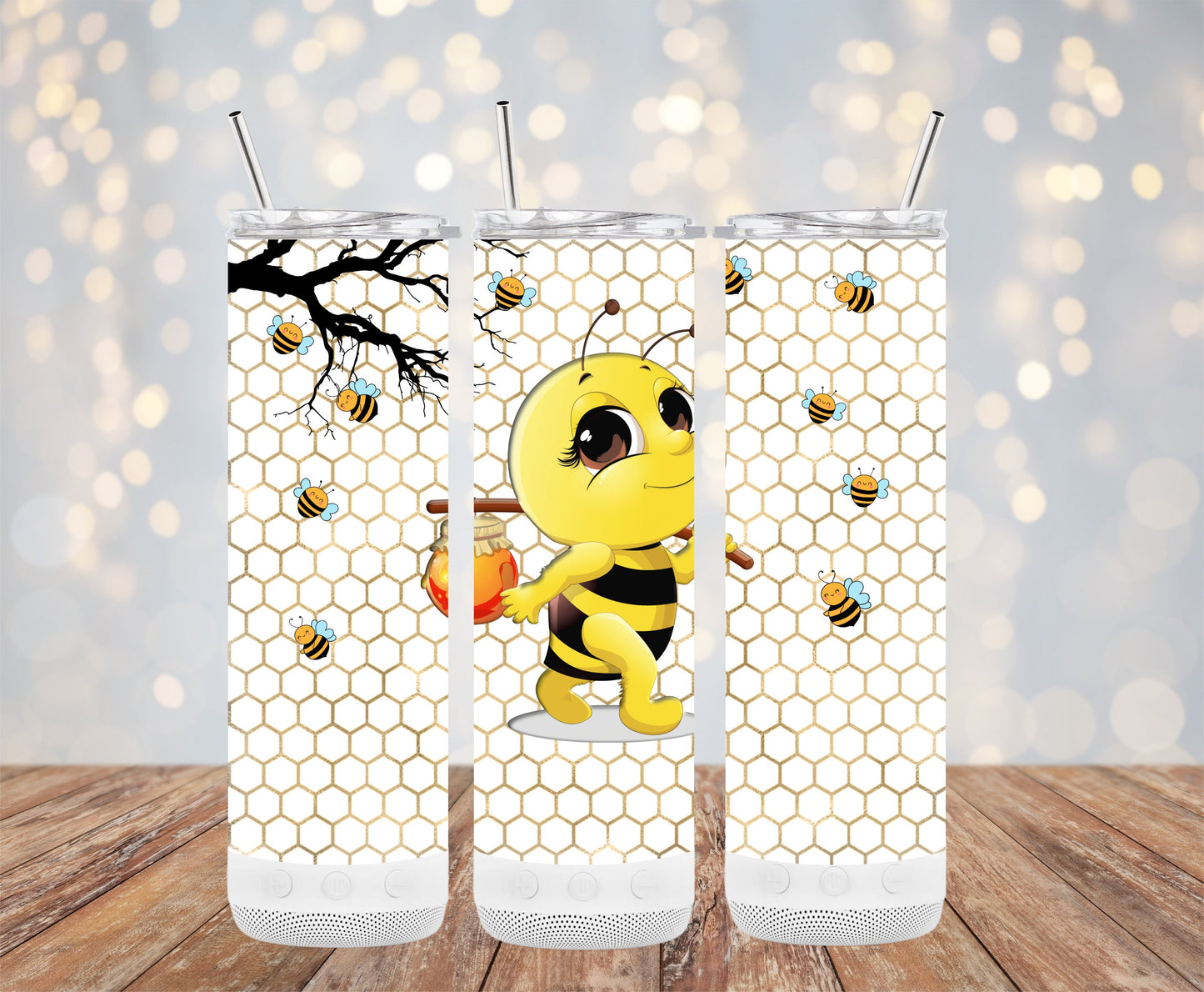 Cute Bee and Honeycomb Graphic Tumbler product