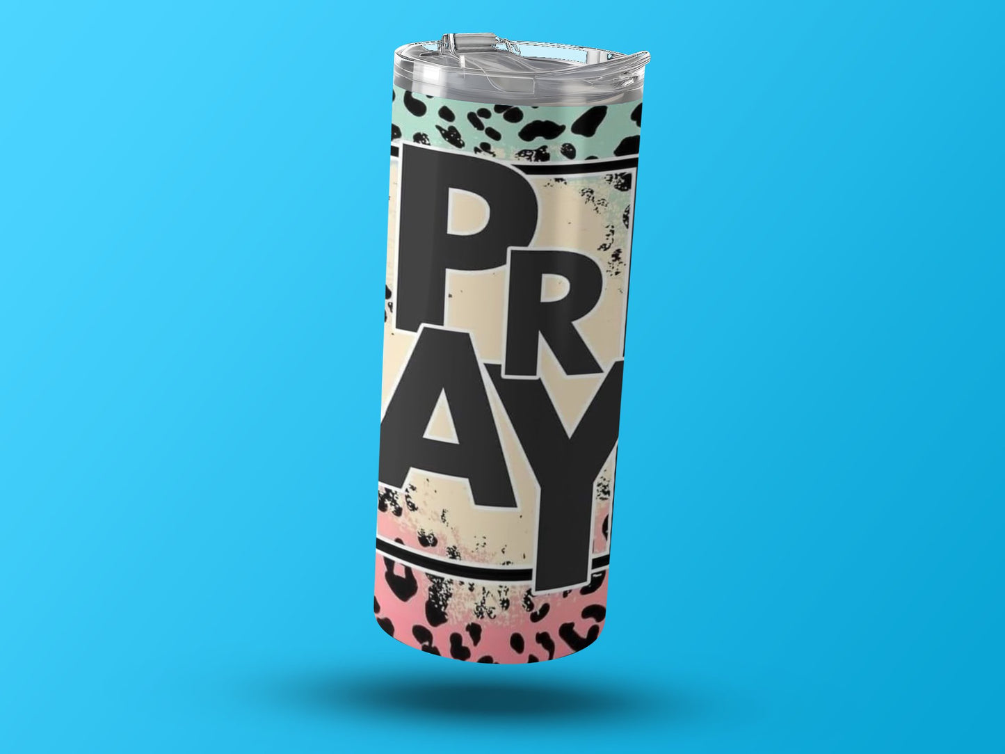 Pray Design Travel Tumbler with Colorful Leopard Print Product