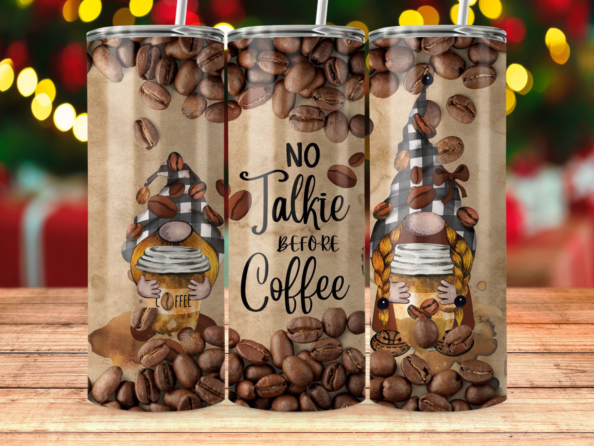 No Talkie Before Coffee Gnome Design Drinkware product