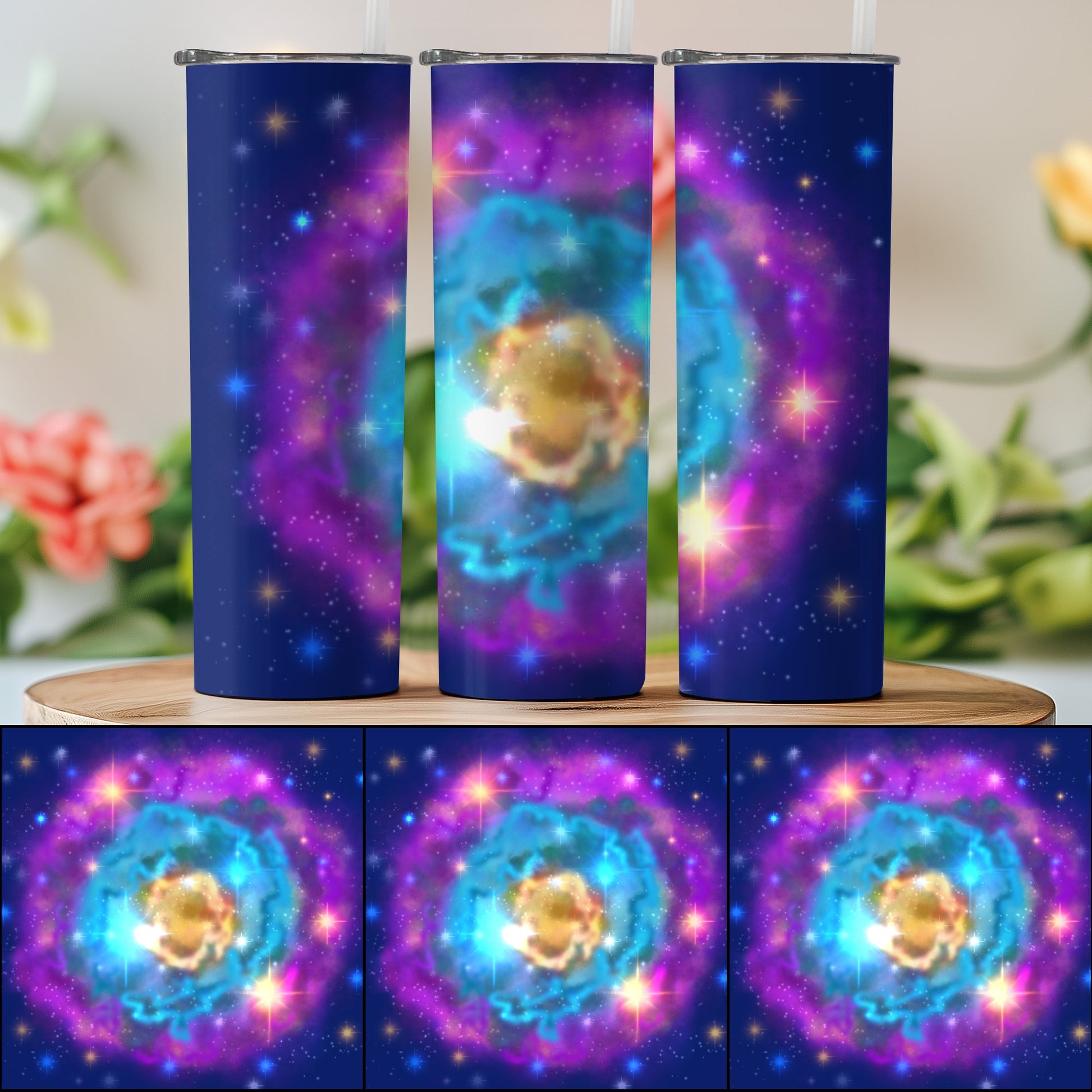 Colorful Nebula Artwork on Premium Tumbler product type