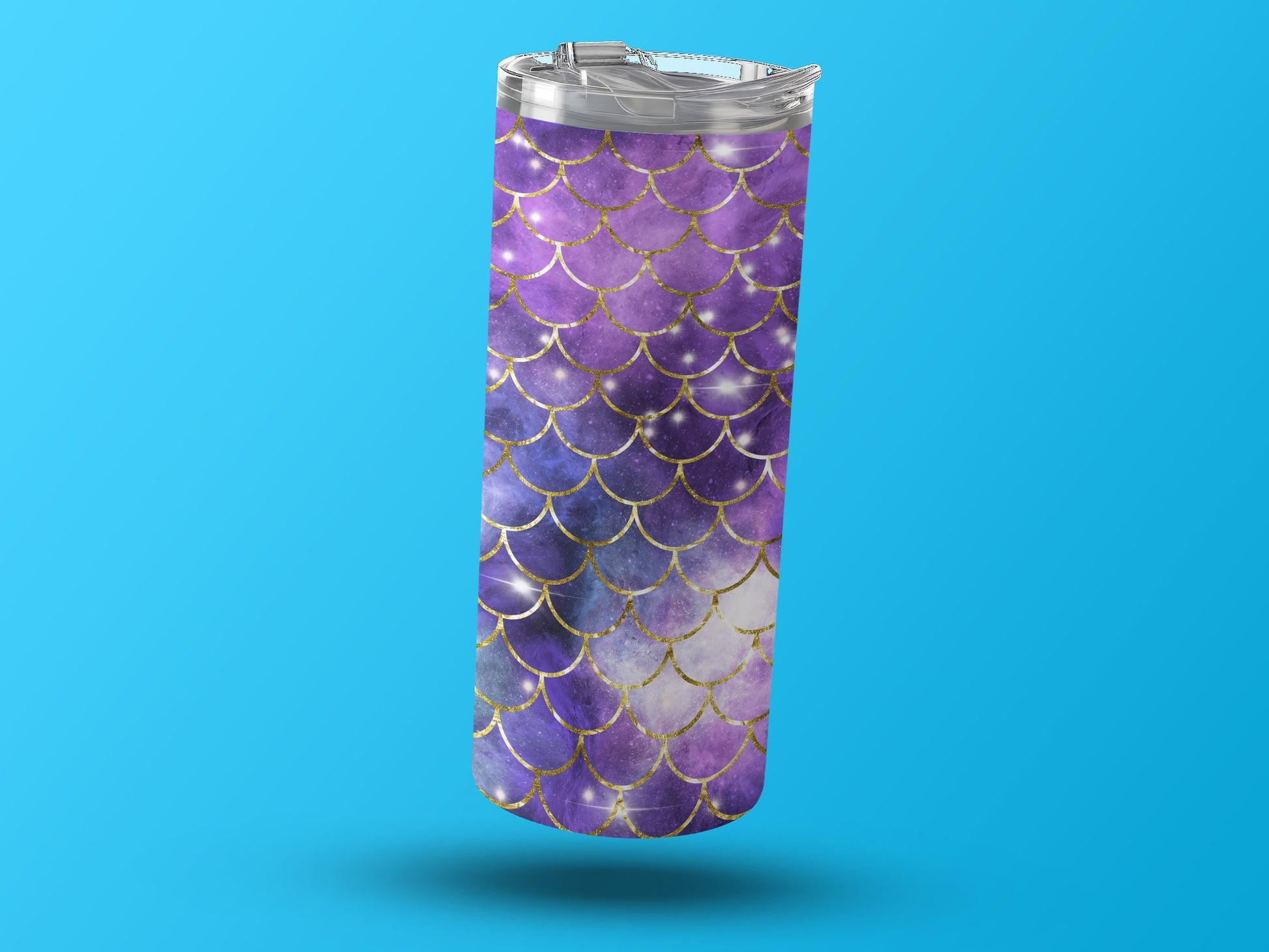 Purple and Gold Mermaid Scale Tumbler product