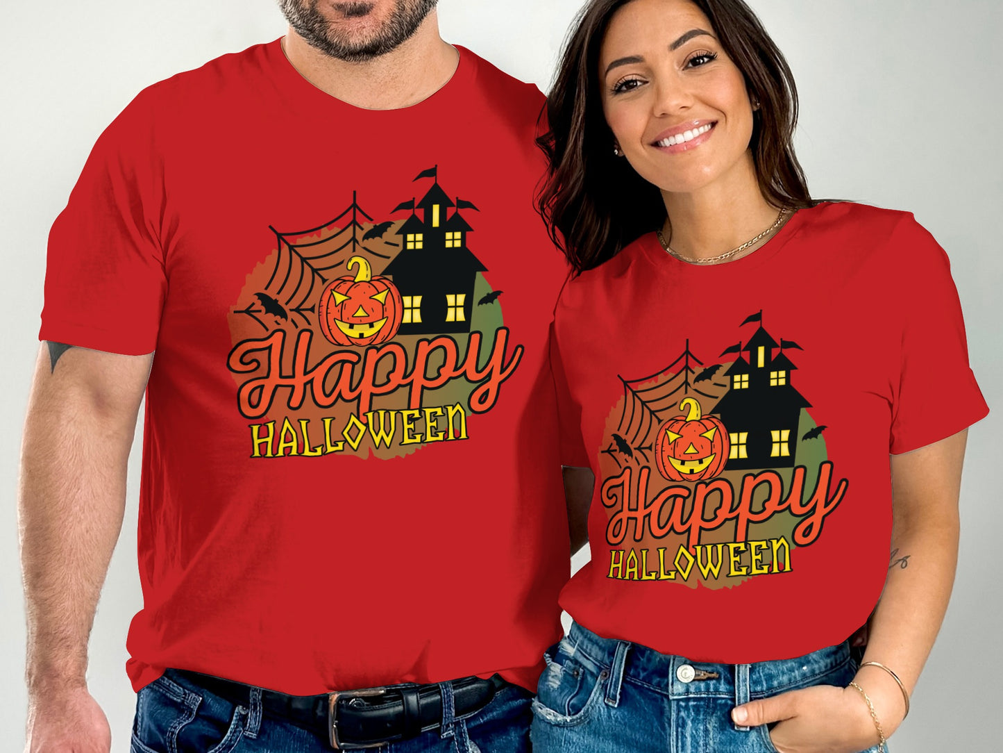 Festive Happy Halloween Graphic Tee Shirt product type
