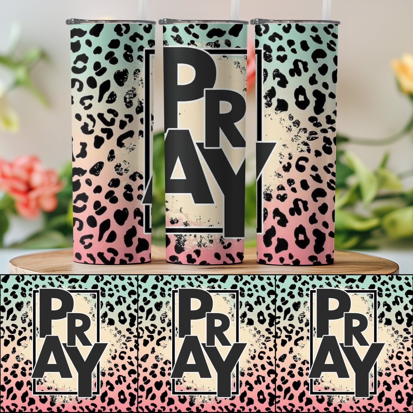 Pray Leopard Gradient Tumbler product