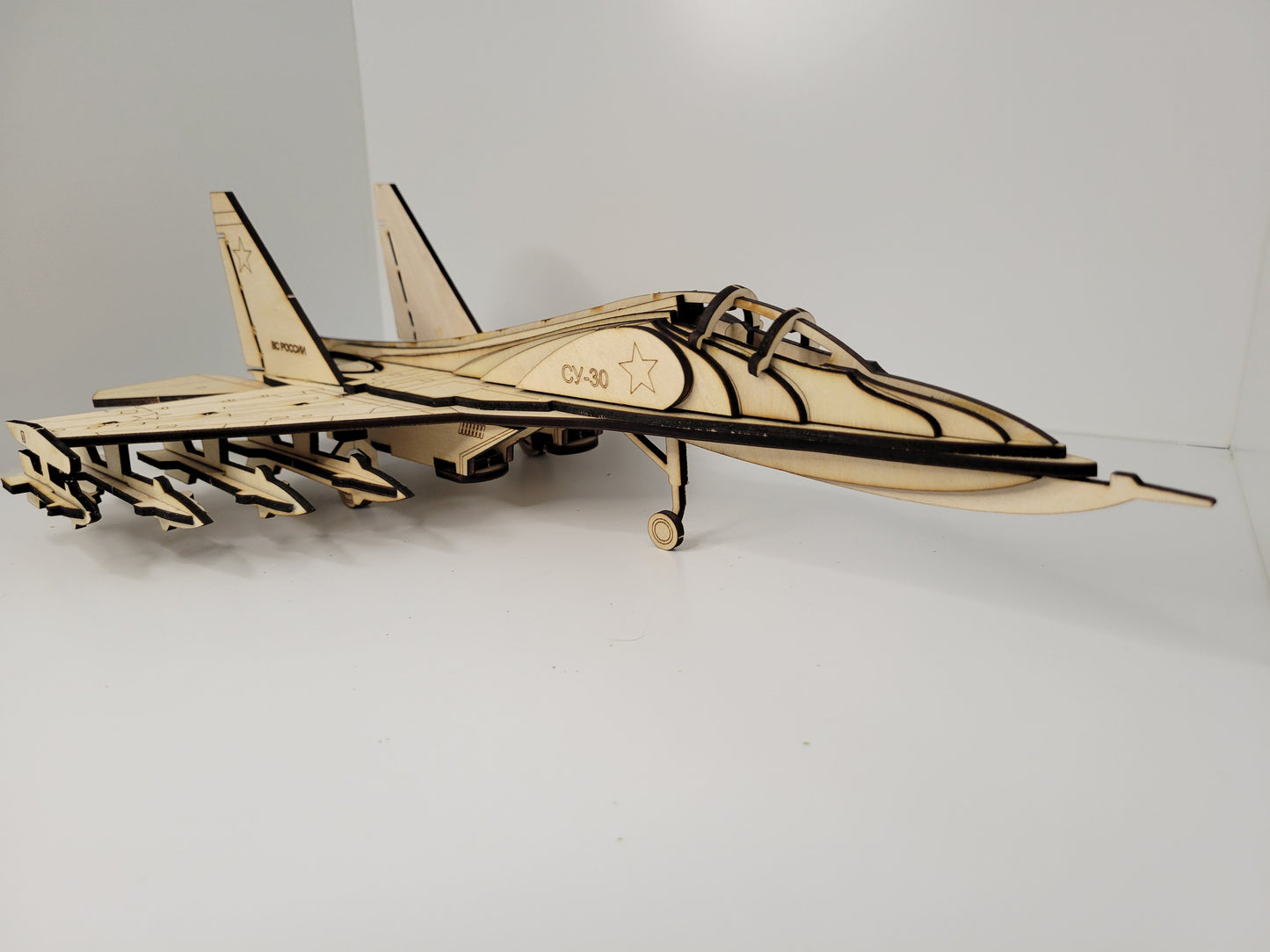 Detailed Model Aircraft with Missiles Decor Sculpture