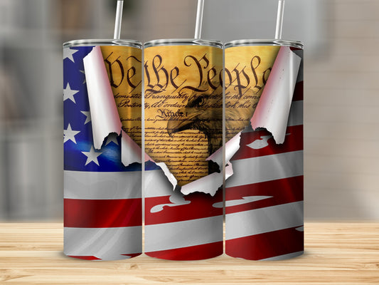 Patriotic We the People Flag Design Tumbler product type